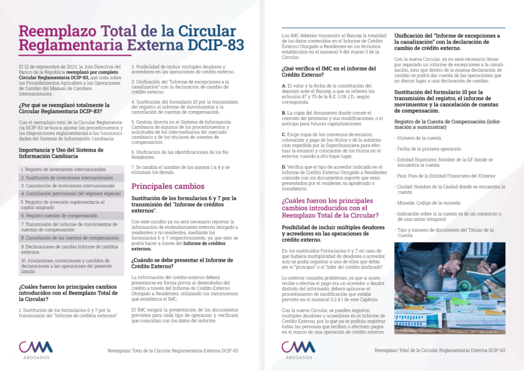 Remplazo total de la Circular Reglamentaria Externa DCIP-83